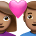 👩🏽‍❤️‍👨🏽 couple with heart: woman, man, medium skin tone display on Apple